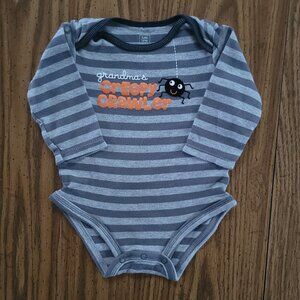 Just One You by Carter's Grandma's Creepy Crawler Gray Long Sleeve Onesie